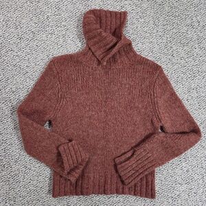 Wool & Alpaca Teenflo🇨🇦 Chunky Marled Knit Sweater EUC Cropped Turtleneck S-M